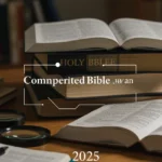 Bíblias comentadas: a melhor opção para estudo aprofundado em 2025 Pilha de Bíblias comentadas abertas, com lupas e cadernos, em um ambiente de estudo acolhedor.