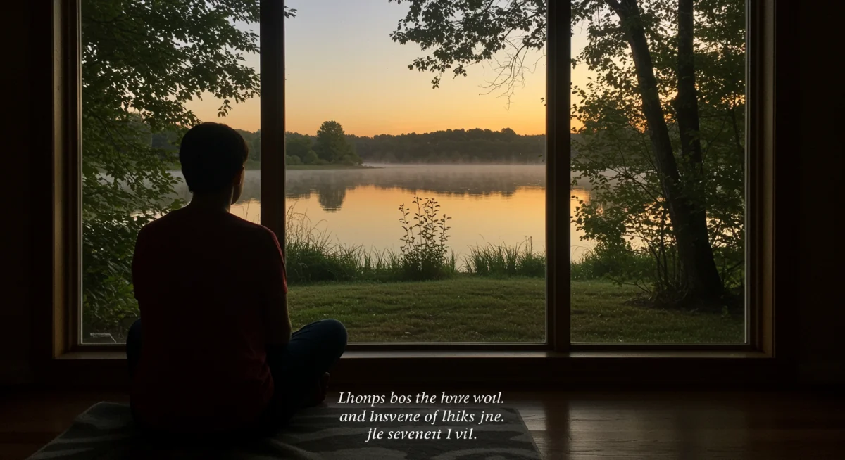 Pessoa em silêncio contemplativo, escutando a resposta de Deus.