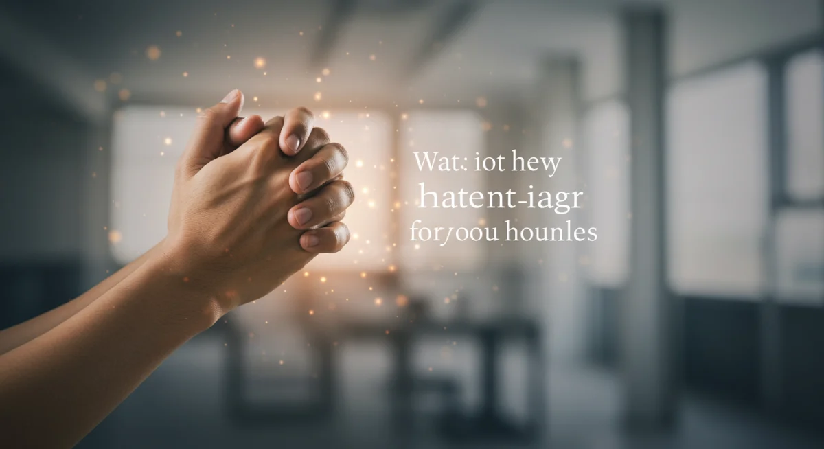 Mãos em oração, simbolizando a busca por clareza e discernimento em momentos de decisão.